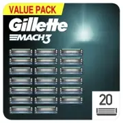 Gillette Mach3 Men's Razor Blades, Pack of 20 Refill Blades