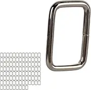 100pcs Metal Square Buckles, Silver Metal Rectangle Ring Buckles, Multi Purpose Webbing Adjuster Buckle, Purse Hardware Rectangle Loop for Dog Leas Craft DIY Accessories