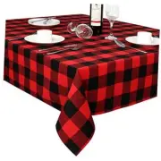 Christmas Tablecloth Rectangle, Buffalo Plaid Tablecloth 60 x 84 Inches with