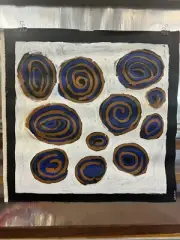 Bob Gibson Tjungurrayi Aboriginal Art 95cm X 94cm COA Supplied