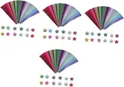 NUOBESTY 4sets DIY Craft Kit Origami Paper Strips Glitter Paper for Festivals Decorative Handmade Cards 360pcs*4
