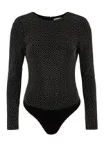 Alice + Olivia Taeyn Crystal-embellished Stretch-jersey Bodysuit - Black And Silver - M (UK12 / M) M (UK12 / M)