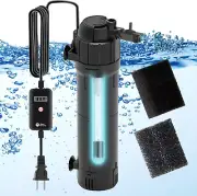 Aquarium Filter Fish Tank Filters Green Water Cleaning Filter Pump with Timer, D