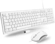 Macally Full Size USB Wired Mac Keyboard and Mouse Combo for Mac Mini Pro, iMac Desktop Computer, MacBook Pro Air Laptops - Compatible Apple Keyboard and Mouse with MacOs Shortcuts and Number Keypad
