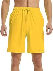[ZONBAILON] Mens Athletic Shorts with Pockets, Workout Shorts Elastic Waistband Running Shorts