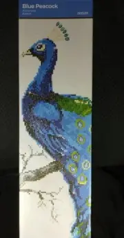 Diamond Dotz Facet Art Kit Blue Peacock Rhinestone Painting Dots 23"x33" NIB