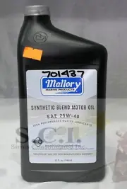 MALLORY HIGH PERFORMANCE SILVER SYNTHETIC BLEND FC-W 4-STROKE ENGINE OIL 25W40