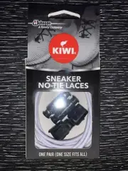 KIWI Sneaker No Tie Shoe Laces, White Easy One Touch Elastic Shoelaces NEW
