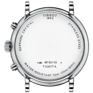 【TISSOT 天梭】Carson 羅馬三眼計時石英錶-41mm 送行動電源 畢業禮物(T1224171603300)