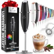Zulay Kitchen Powerful Milk Frother Wand - Ultra Fast Handheld Drink Mixer - ...