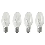 Sansai 4pk 7W/240V E14 Replacement Warm Light Bulb Clear for Night Light/Lamps