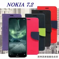 在飛比找PChome24h購物優惠-諾基亞 Nokia 7.2 經典書本雙色磁釦側翻可站立皮套 