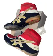 ASICS JY802 SPLIT SECOND VII MEN WRESTLING/ BOXING SHOESNAVY/ GOLD/ RED Size 13
