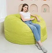 LoKori Bean Bag Chair Cover (Cover Only, No Filler),Washable Stuffable Beanbag Cover for Adults,Corduroy Fabric Soft Cozy Cover for Living Room,B,152 x 76cm