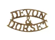 Devon & Dorset Shoulder Title Brass Metal