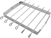 1 Set Folding Grill Set with Skewer Rack BBQ Grill Reusable Skewers for Outdoor Cooking Picnic Camping Durable Resistant BBQ Supplies