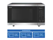 Sharp 32L 1200W Flatbed Power Cooking Microwave Oven Stainless Steel SM327FHS
