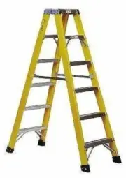 FIBREGLASS Double Sided Ladder, 3.495m Fibre Glass Frame, Aluminium Steps, max
