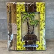 Myrtle Beach Photo Album Scrap Book Wood, Rope & Leaves Hand Made 9x7(bin-i)