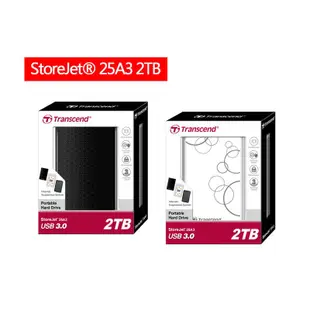 【U23C實體門市】 Transcend 創見  25A3 USB3.0 2.5吋 行動硬碟 外接式硬碟 1TB 2TB