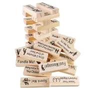 48Pcs/Set Building Block Stacking Tumble Tower Couple Date Night Question Wooden Block Adults Party