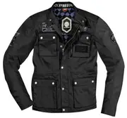 HolyFreedom Quattro Waxed Motorcycle Textile Jacket, black, Size XL for Men