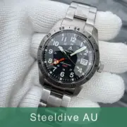 Steeldive Steelflier SF792, GMT, Black, NH34, Sapphire, Lume, 200m Diver, Field