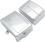 Battery Cover Fairing Battery Side Cover Fit For Harley Dyna Fat Bob Switchback FLD Super Wide Glide FXD FXDWG Street Bob FXDB Motorcycle Battery Side Covers(Chrome)