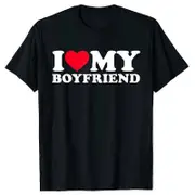 I Love My Boyfriend Printed T-shirt I Love My Girlfriend T-shirt Style 1 M
