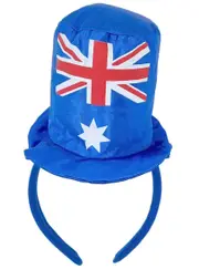 Mini Plush Blue Aussie Top Hat on Headband