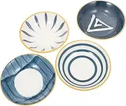 ABOOFAN 4Pcs Assorted Color Ceramic Sauce Dishes Japanese Style Condiment Plates for Appetizers Seasoning Dipping Sauces for Home Use Table Decoration