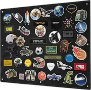 [Yzpacc] Tactical Patch Display Board, Hook & Loop Foldable Combat Morale Military Patch Hang Holder Panel for Military Army (Black(33X27.5inch/84X70cm))
