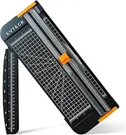 Paper Cutter Trimmer Small: 12 Inch Crafting & Scrapbooking Supplies for A4 Cardstock Photo Label with Automatic Security Safeguard and Foldable Ruler
