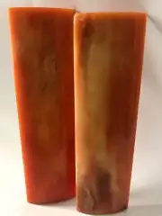 Cattle Bone Knife Scales Dyed Orange 125x35x6mm Knife Making Parts Supplies