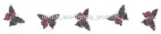 LOT OF 5 BUTTERFLY 6645 Temporary Tattoo SMALL SIZE