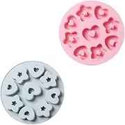 FUNOMOCYA 2pcs Silicone Cake Molds Heart Star Shapes for Baking Food Grade Flexible for Cakes Muffins Cookies Chocolates DIY Crafts