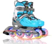 Adjustable Inline Skates for Kids with All Light up Wheels,Hard Shell Roller ...