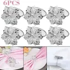 Hollow Crystal Flower Napkin Rings Napkin Buckle Towel Holder Table Decoration