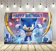 60x40 Inches Birthday Backdrop for Party,Soni Birthday Party Supplies as Photography Background, Happy Birthday Banner 5X3 ft for Kids, Boys, and Girls (Blue 1)