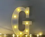 YALLOVE Alphabet G Lights LED Marquee Letter Light Up, Warm White Battery Operated Night Lights for Wedding Birthday Party Christmas Lamp Home Bar Decoration