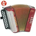 Hohner Diatonic Button Accordion 1600/2 Erica Two-Row AD, Red with Straps