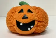 Vintage RUSS BERRIE LUV PETS CHAMOIS PLUSH COLLECTION Jack O Lantern Pumpkin