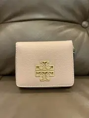 NWT Light Pink Tory Burch Card Coin And Cash Wallet With Tory Burch Logo