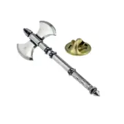 Roman Double Headed Battle Axe Pewter Lapel Pin Badge XTSPBH09