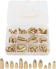 46pcs Fishing Brass Sinkers Weights Kit – Streamlined Design with Storage Box for Freshwater and Saltwater Fishing