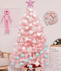 在飛比找樂天市場購物網優惠-網紅抖音款加密粉色發光聖誕樹1.5 1.8 2.1米植絨創意
