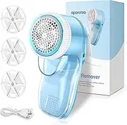 Fabric Shaver Lint Shaver, Lint Remover for Clothes, Electric Lint Remover Rechargeable Sweater Defuzzer Pill Remover with 3 Replaceable Blades, Suitable for Clothes, Jumpers, Furniture, Wool, Blue