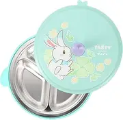 SHOWERORO Divided Silicone Plate with Lid Feeding Dinner Dish Self Feeding Bowl for Fun Shapes Compartments for Easy Scooping for Fruits Staples Soup