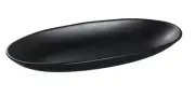 Yanco China BP-4113 Black Pearl Asian Style Melamine 12.75" x 5.5" Deep Plate