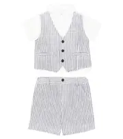[Patachou] Patachou Baby striped linen and cotton shirt and shorts set M 24 multicoloured